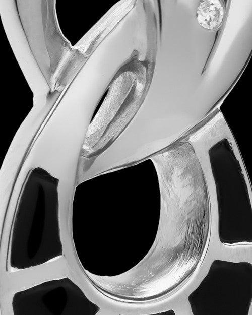 14K White Gold and Onxy Infinity Cremation Necklace