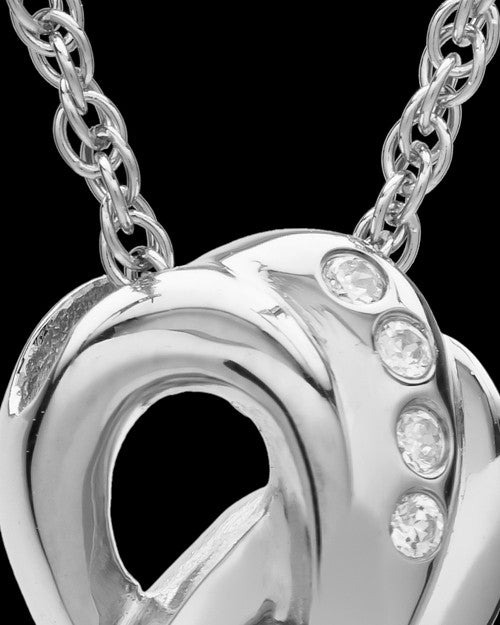 14K White Gold and Onxy Infinity Cremation Necklace