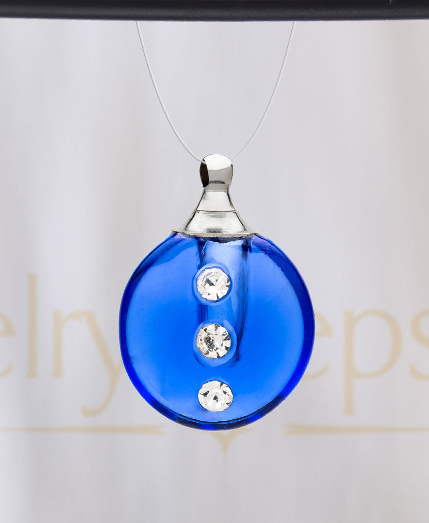 Royal Blue Security Glass Reflection Pendant