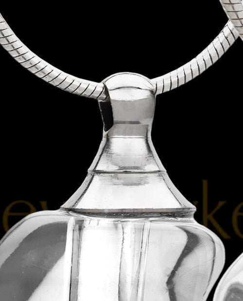Clear Tranquil Moments Double Heart Glass Cremation Jewelry