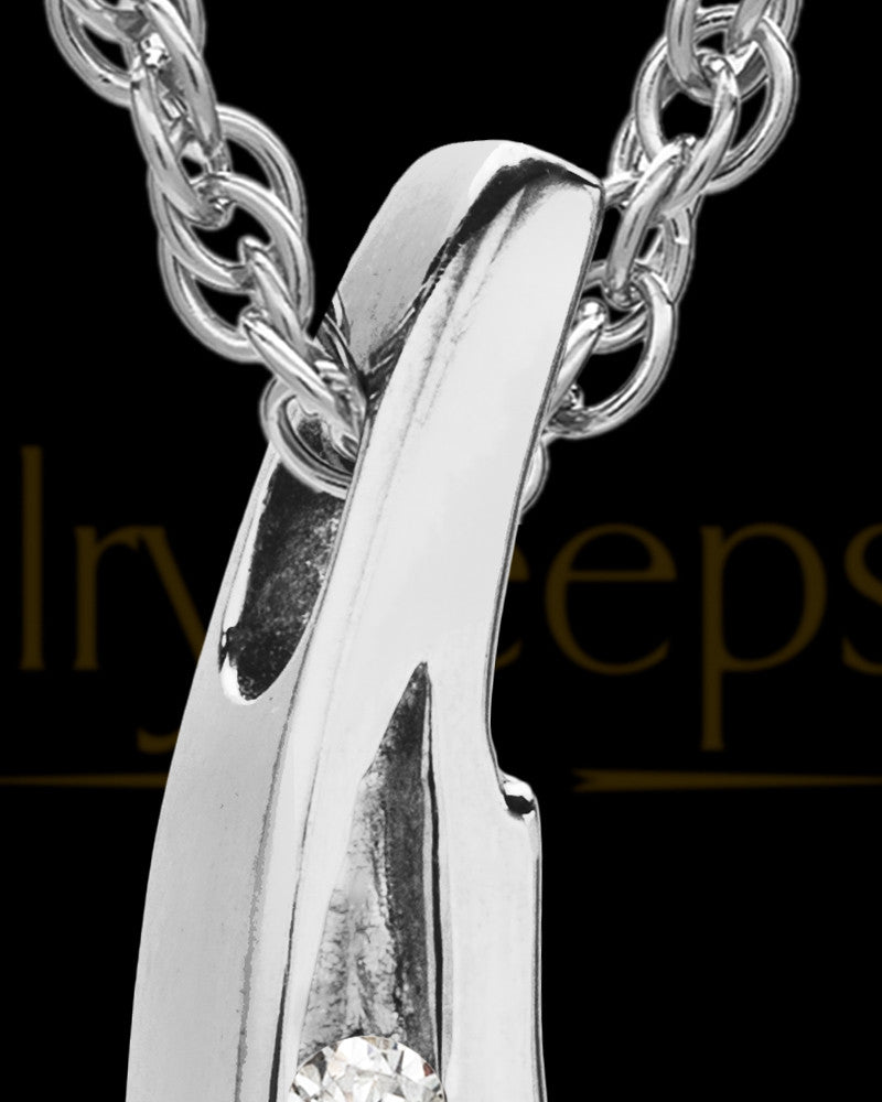 Remembrance Jewelry Cubic Zirconia Filled Sterling Silver Leaf