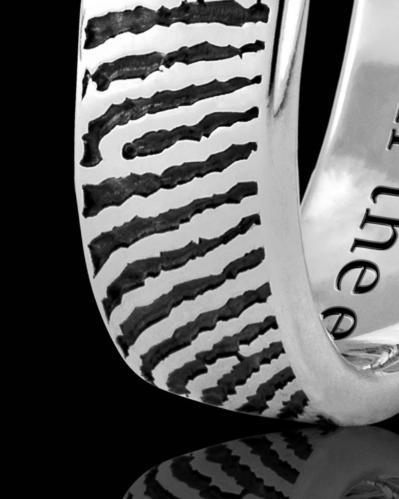 Ladies Sterling Silver Thumbprint Ring