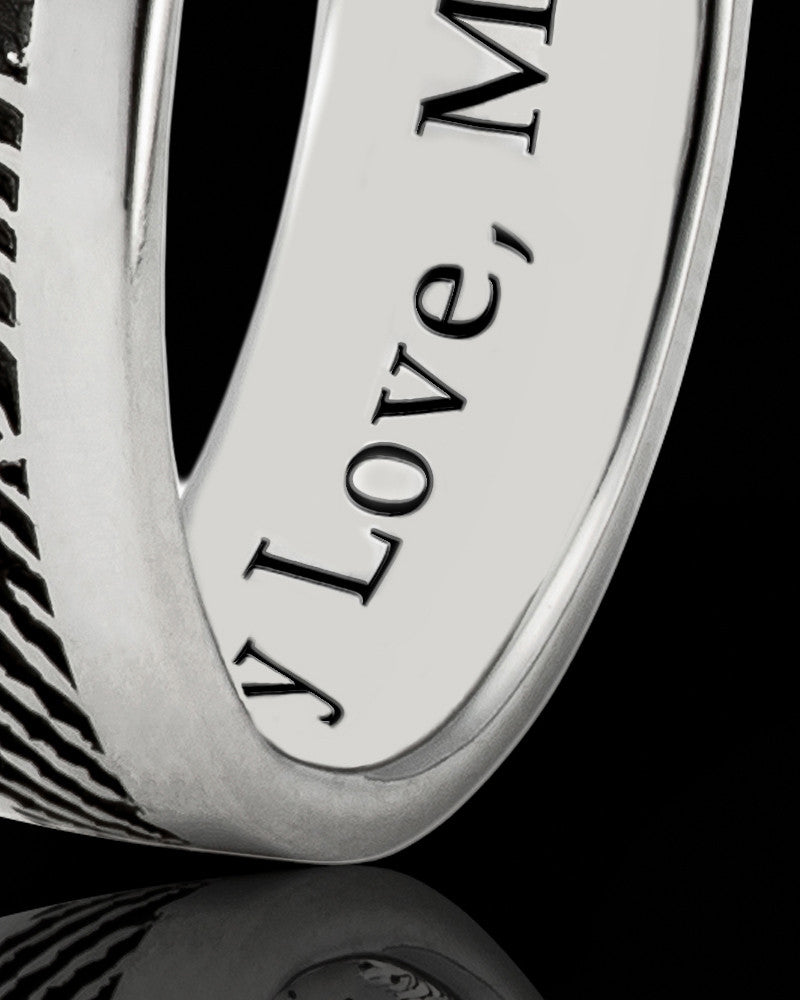 Ladies Thin Sterling Silver Thumbprint Ring