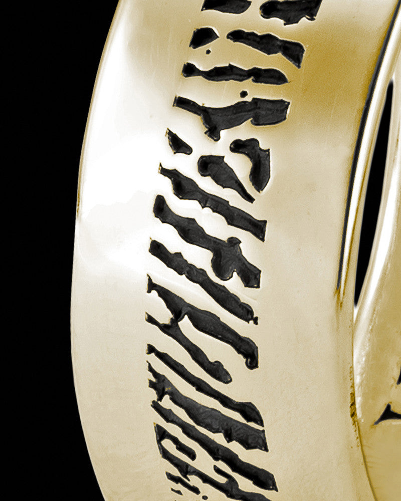Men's Thin Solid 14k Gold Thumbprint Ring