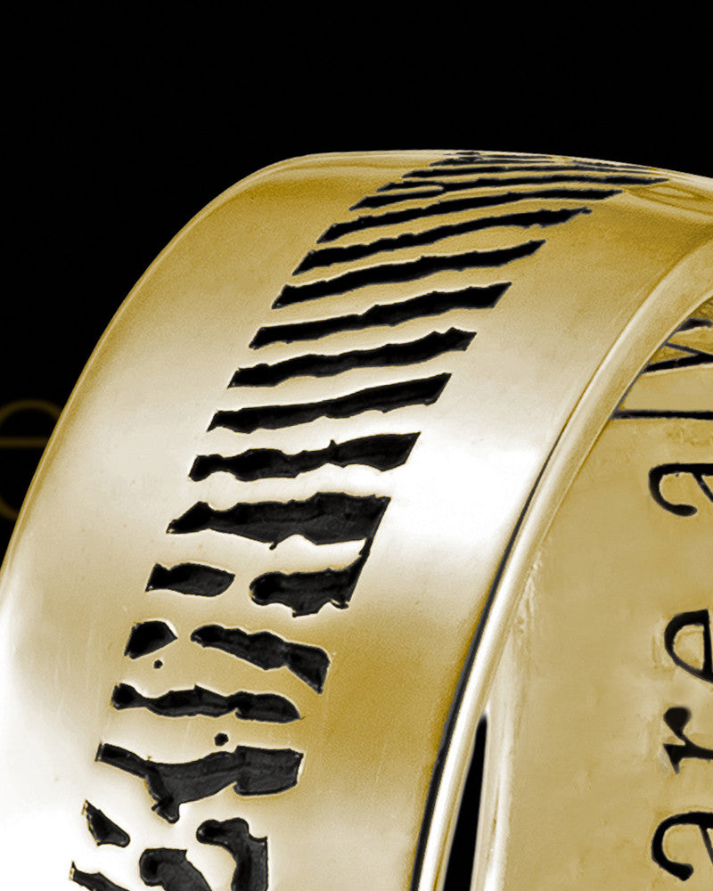 Men's Thin Solid 14k Gold Thumbprint Ring