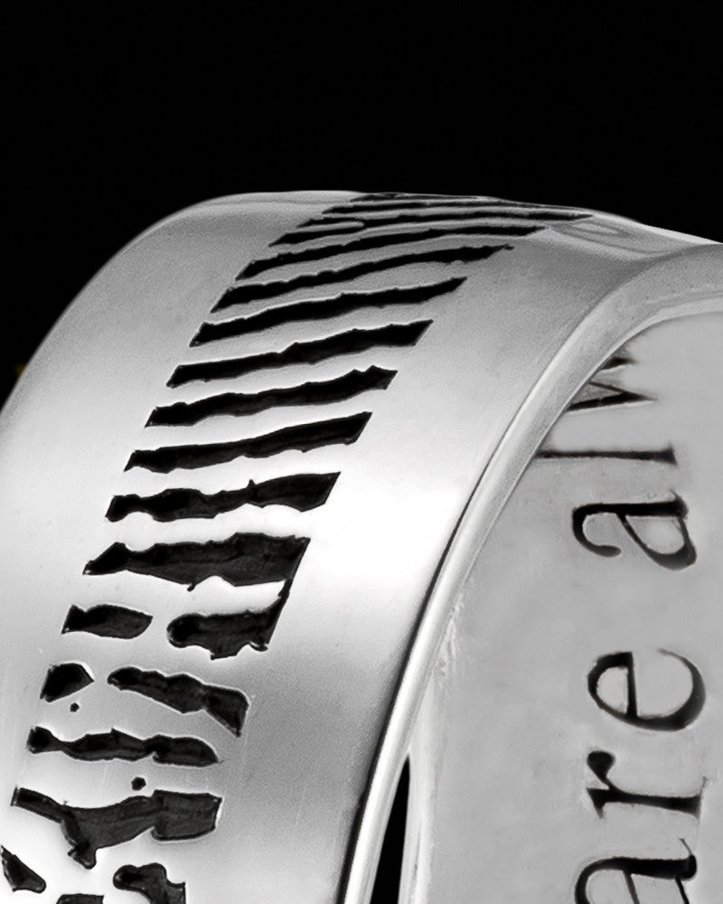 Men's Thin Sterling Silver Thumbprint Ring
