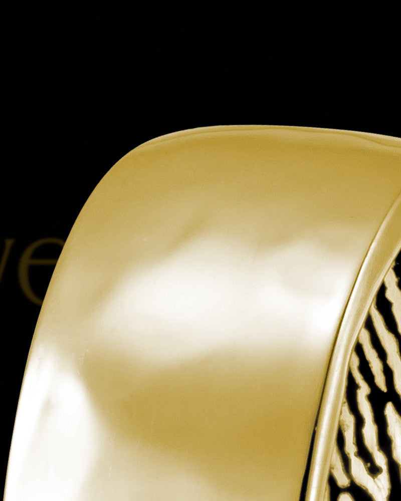 Men's Solid 14k Gold Hammered Thumbprint Ring