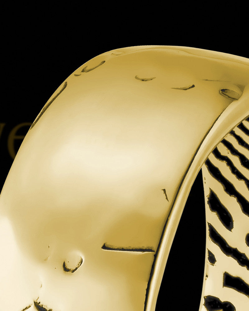 Men's Solid 14k Gold Textured Thumbprint Ring