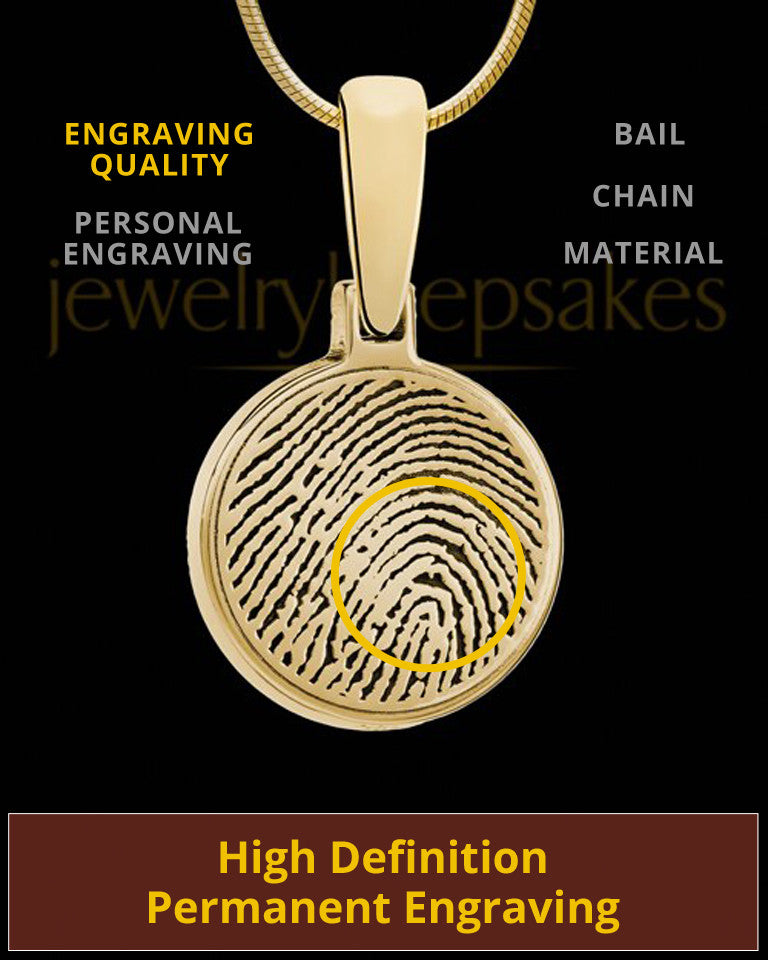 Round Gold Plated Thumbprint Pendant