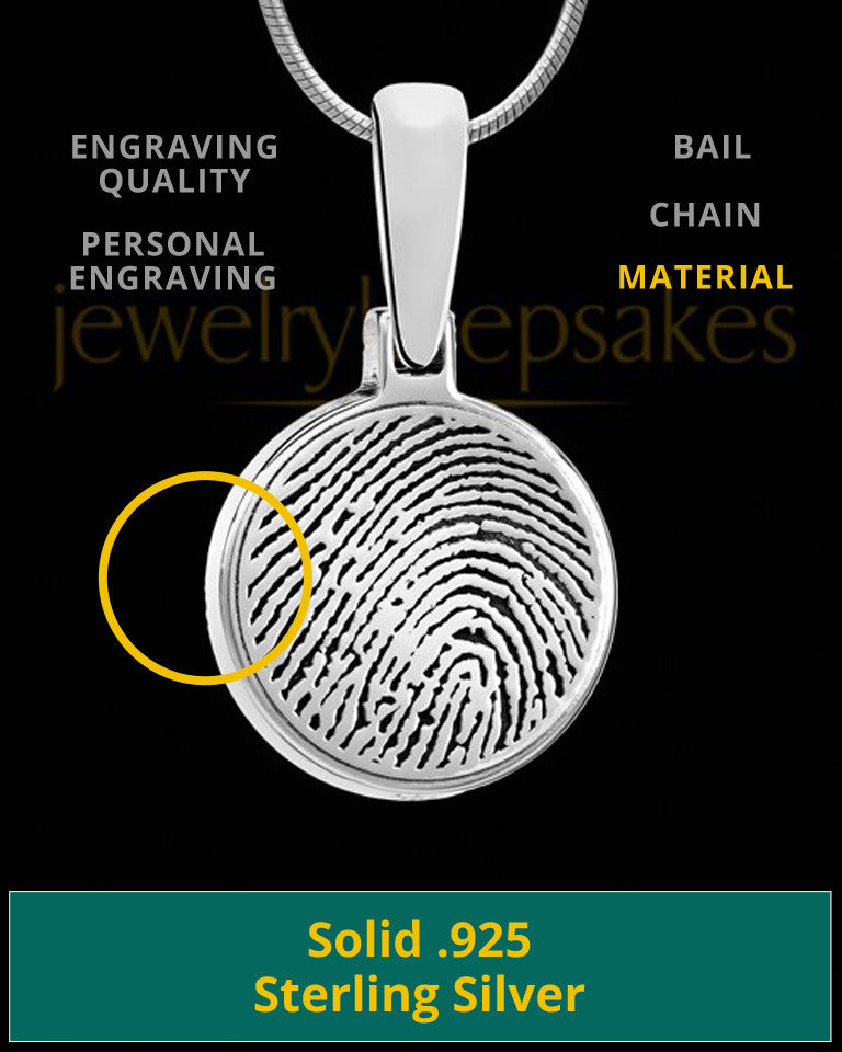 Round Sterling Silver Thumbprint Pendant