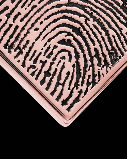 Rose Gold Plated Thumbprint Heart With Signature Pendant