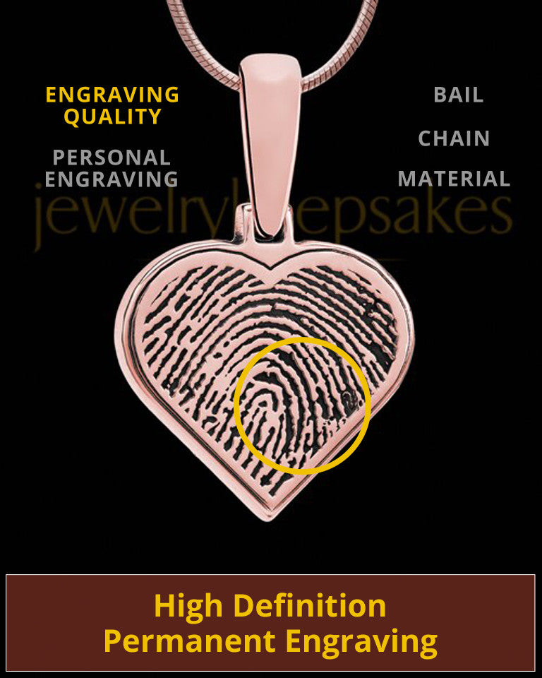 Rose Gold Plated Thumbprint Heart Pendant