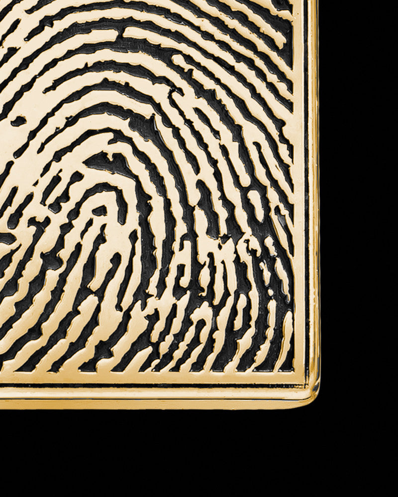 Rectangle Thumbprint Gold Plated With Signature Pendant