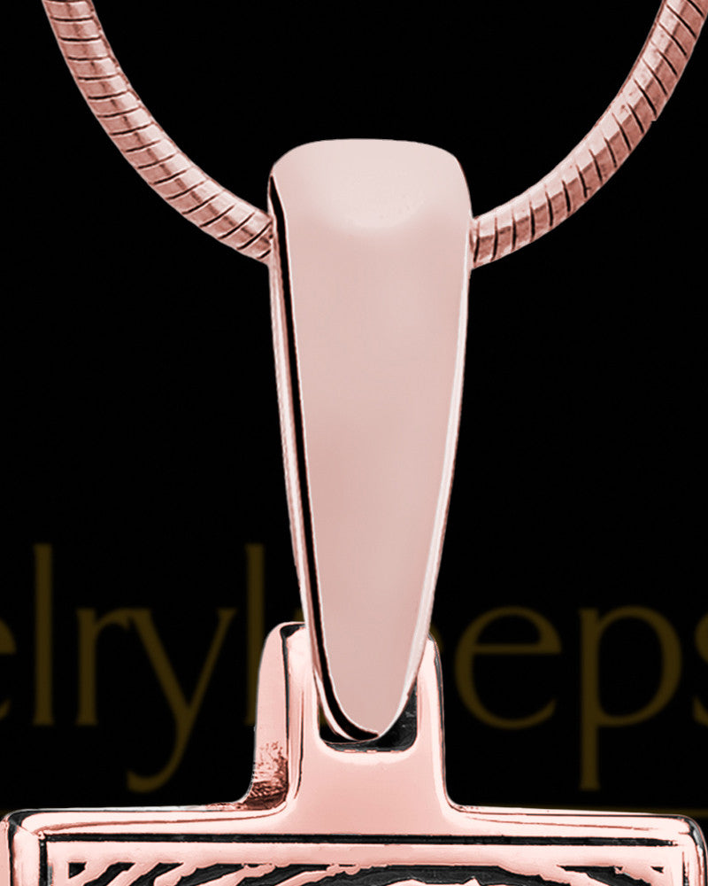 Thumbprint Rectangle Rose Gold Plated With Signature Pendant