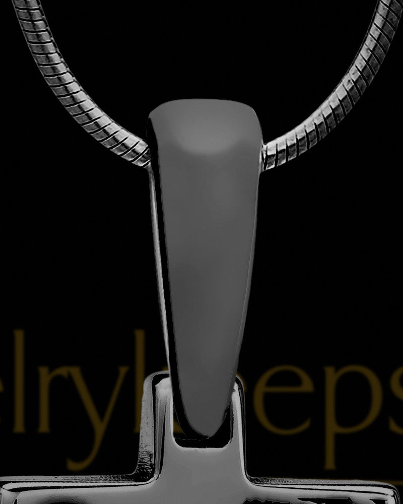 Black Plated Signature Thumbprint Rectangle Pendant with Birthstone