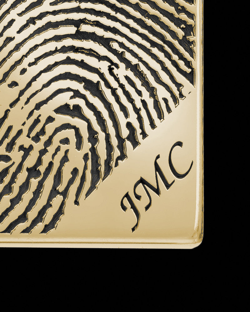 Gold Plated Birthstone Rectangle Thumbprint With Signature Pendant