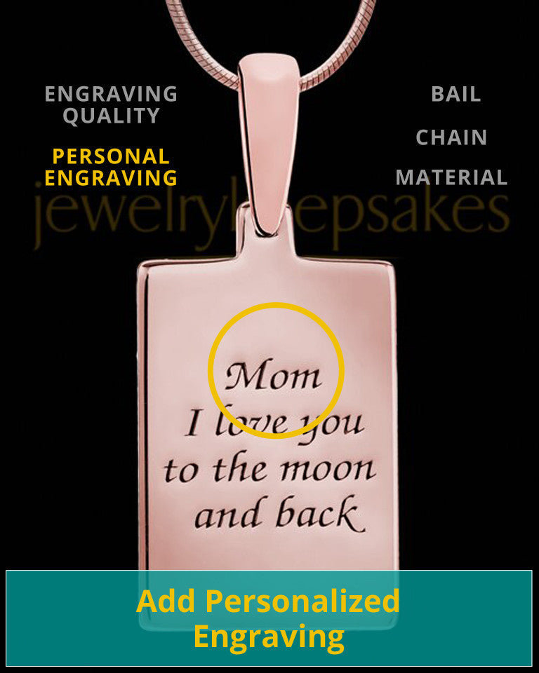 Rose Gold Plated Framed Rectangle Thumbprint Pendant
