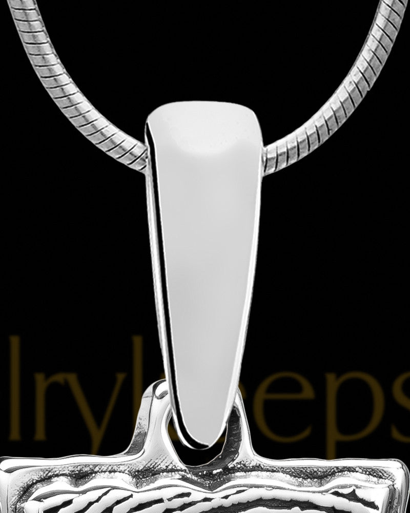 Custom Sterling Silver Rectangle Thumbprint Pendant With Signature