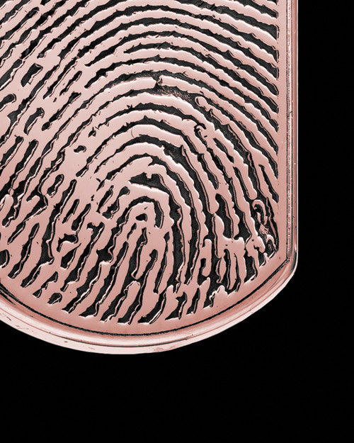 Dog Tag Thumbprint Rose Gold Plated With Signature Pendant