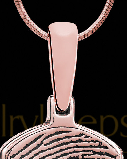Dog Tag Thumbprint Rose Gold Plated With Signature Pendant