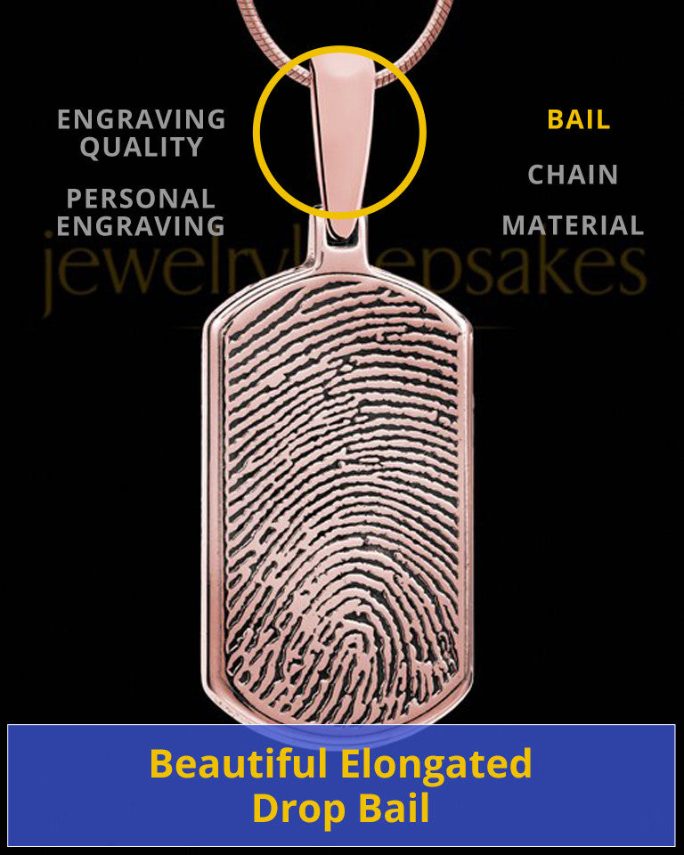 Dog Tag Thumbprint Rose Gold Plated Pendant