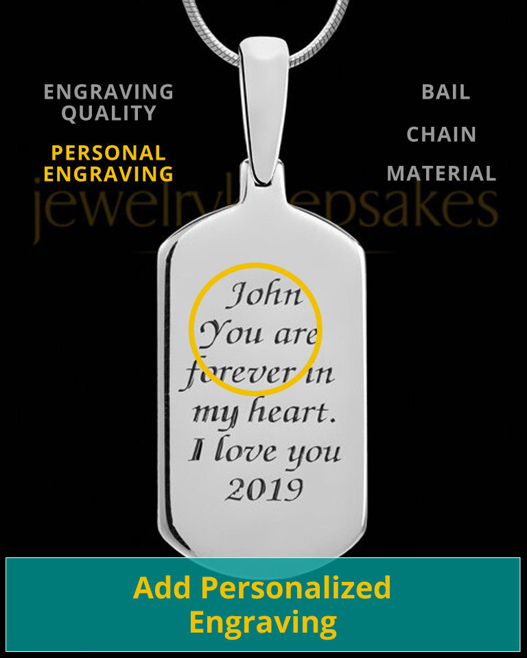 Sterling Silver Dog Tag Thumbprint Pendant