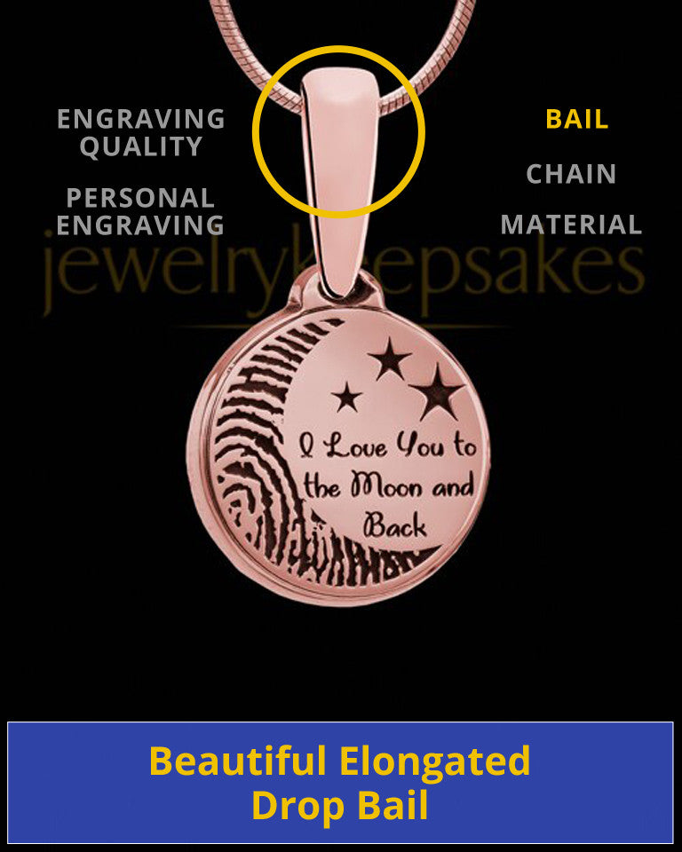 To the Moon and Back Thumbprint Rose Gold Plated Pendant
