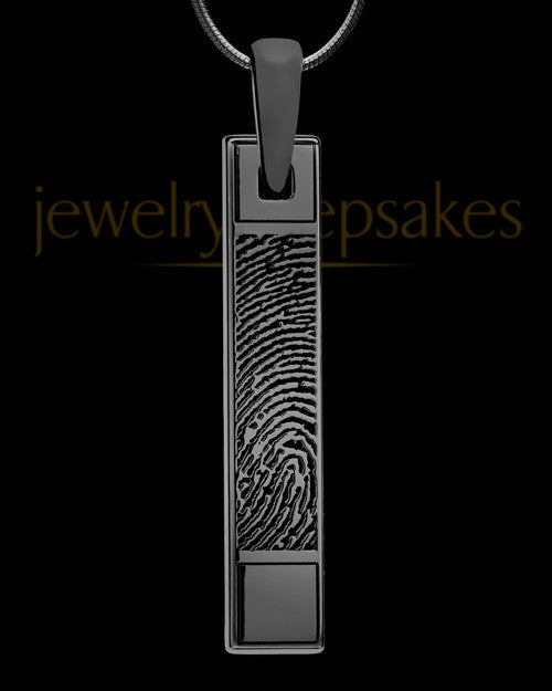 Thumbprint Bar Pendant Black Plated