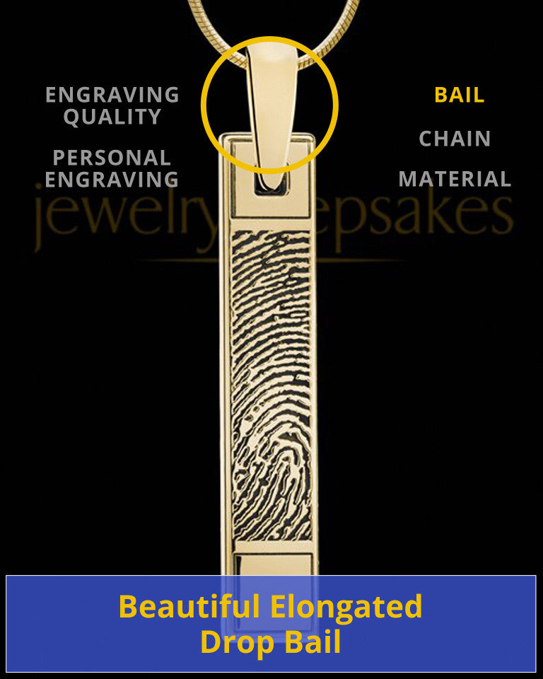 Gold Plated Bar Thumbprint Pendant