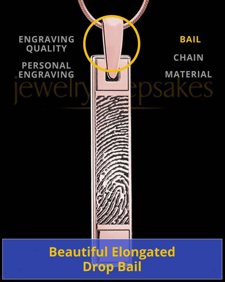 Thumbprint Bar Rose Gold Plated Pendant