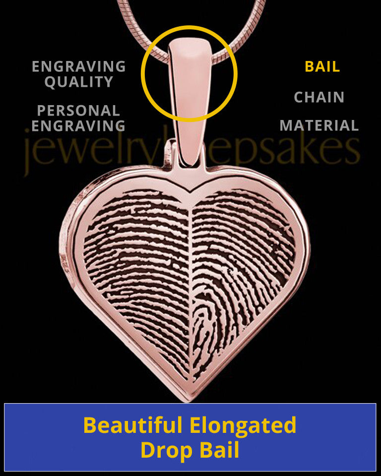 Two-thumbprint Rose Gold Plated Silver Heart Pendant