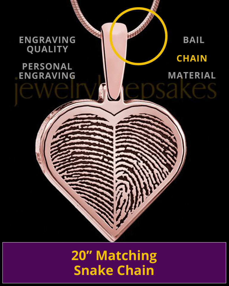 Two-thumbprint Rose Gold Plated Silver Heart Pendant