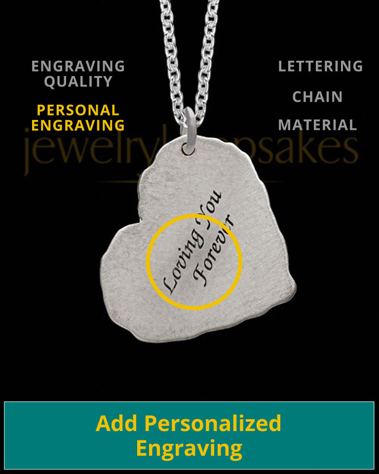 Antiqued Sterling Silver Heart Thumbprint Pendant