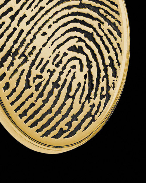 Oval Gold Plated Silver Thumbprint With Signature Pendant