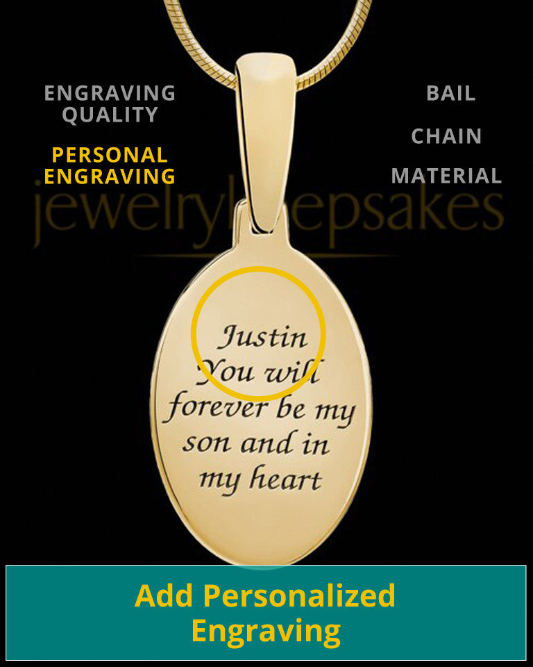 Solid 14k Gold Oval Thumbprint Pendant