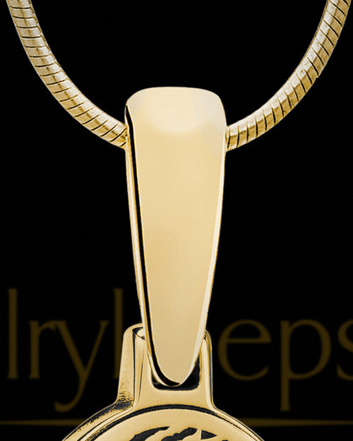 Oval Gold Plated Silver Thumbprint With Signature Pendant