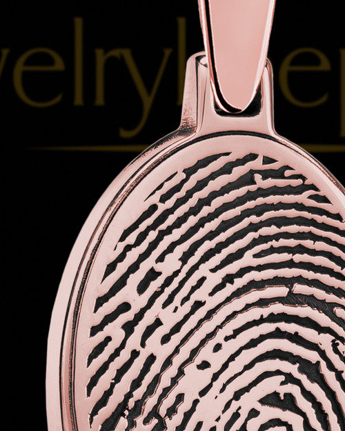Oval Thumbprint Rose Gold Plated Pendant With Signature