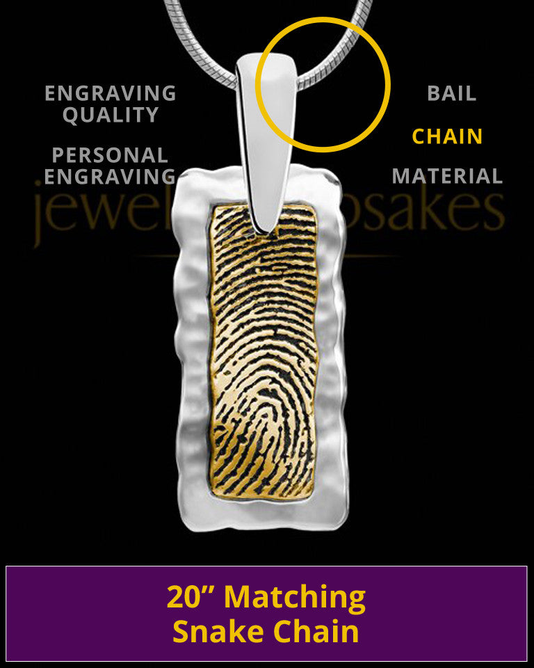 Custom Gold Thumbprint Memorial Pendant With Engraving
