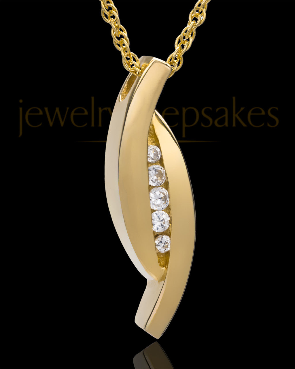 Remembrance Pendant 14K Gold Morning Leaves Keepsake