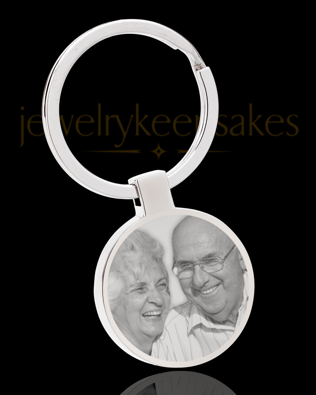 Photo Engraved Stainless Steel Round Keychain