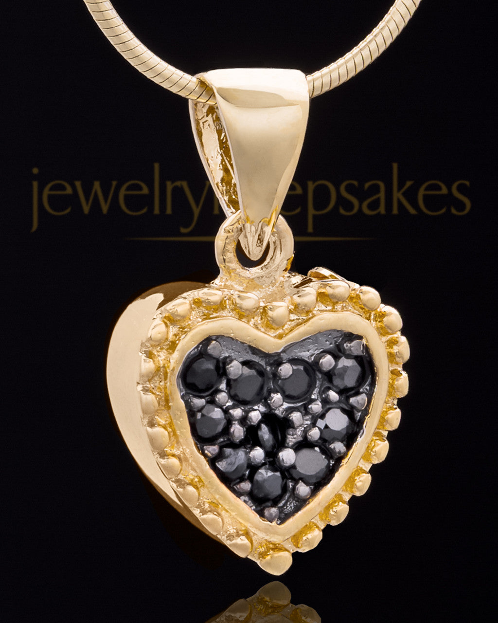Gold Plated Darkness Heart Keepsake Jewelry