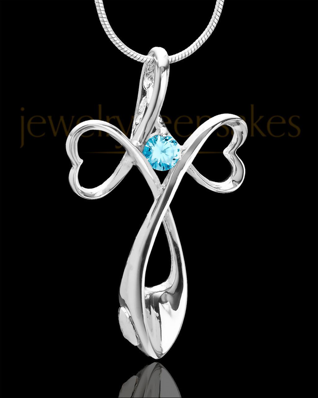 Sterling Silver Blue Forever in My Heart Cremation Urn Pendant