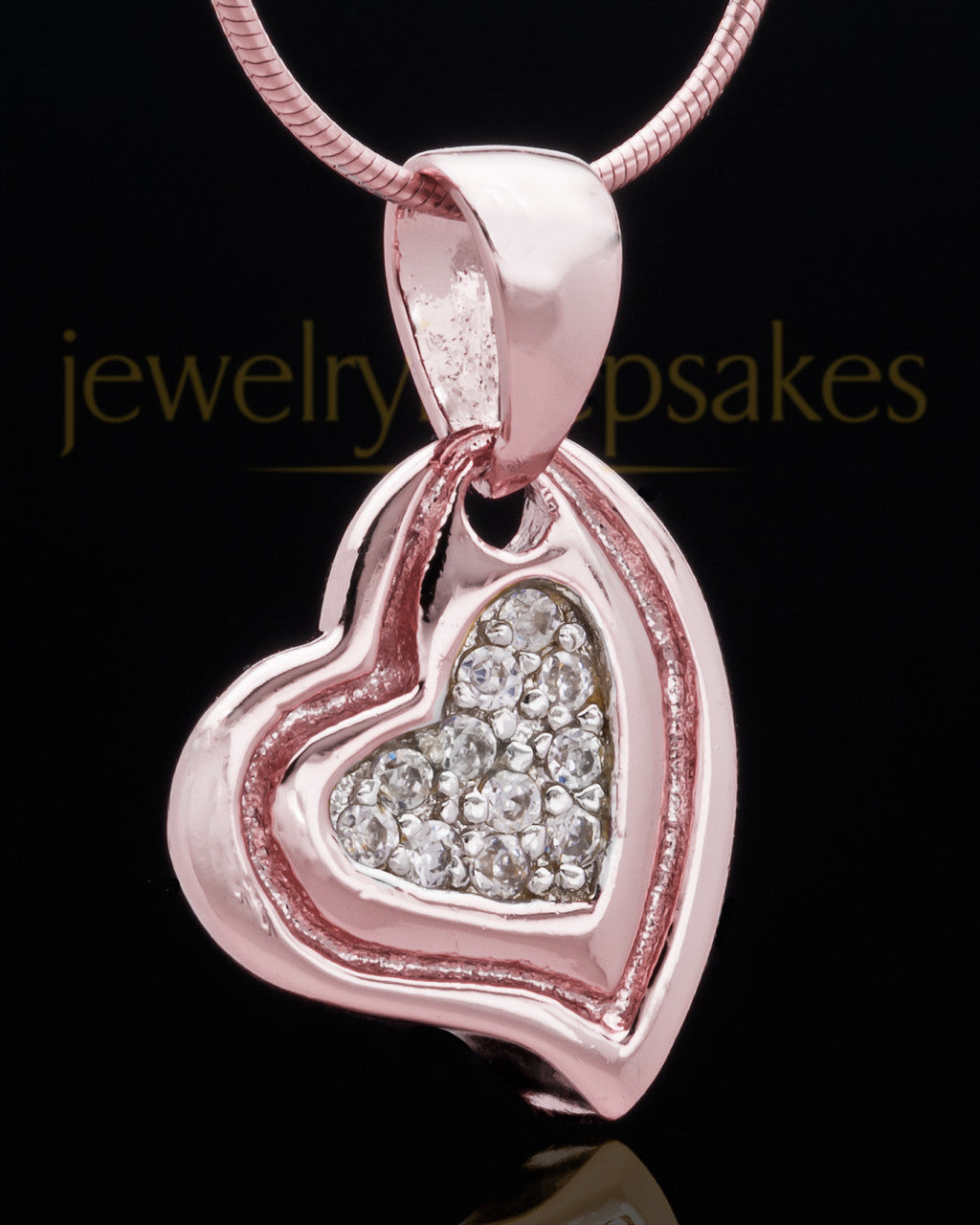 Rose Gold Plated Heart Trio Keepsake Jewelry