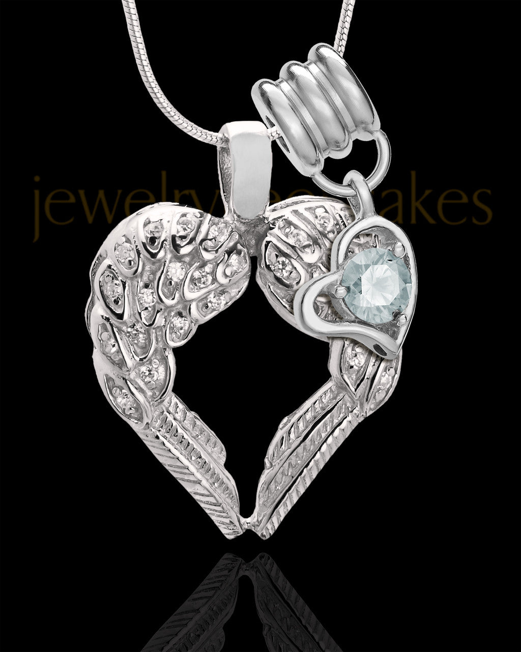 April Winged Memories' Sterling Silver Heart Cremation Pendant