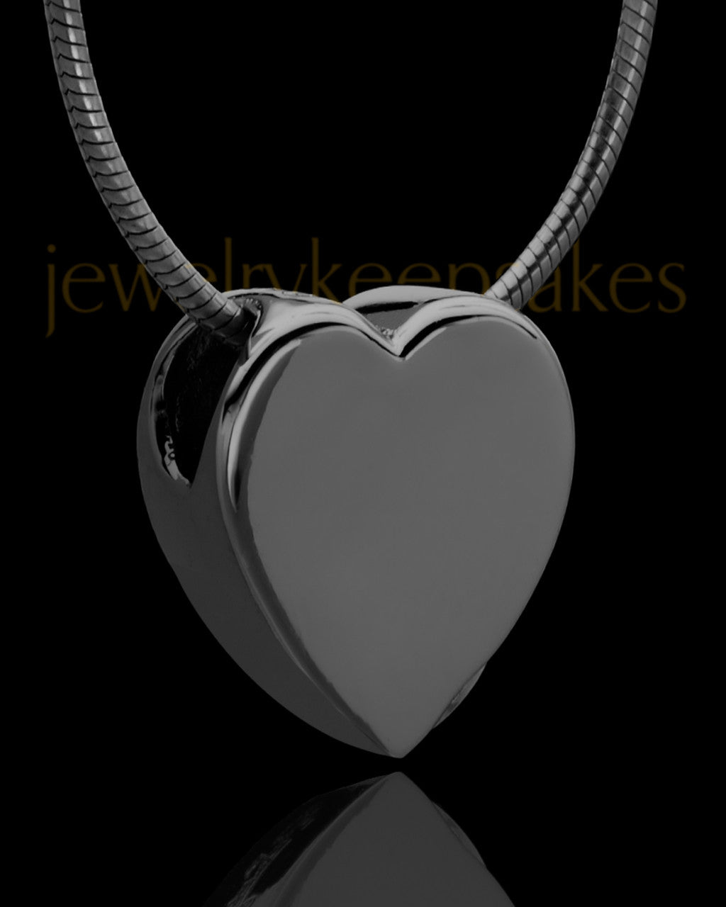 Black Plated Natural Heart Keepsake Jewelry