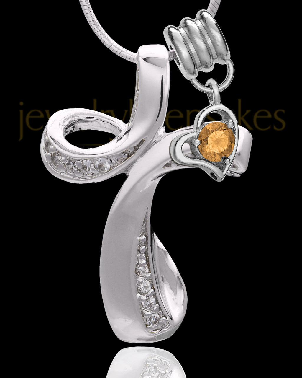 Sterling Silver November Fluid Cross Keepsake Jewelry