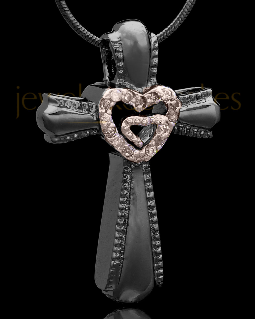 Black Plated Cross of Love Keepsake Jewelry