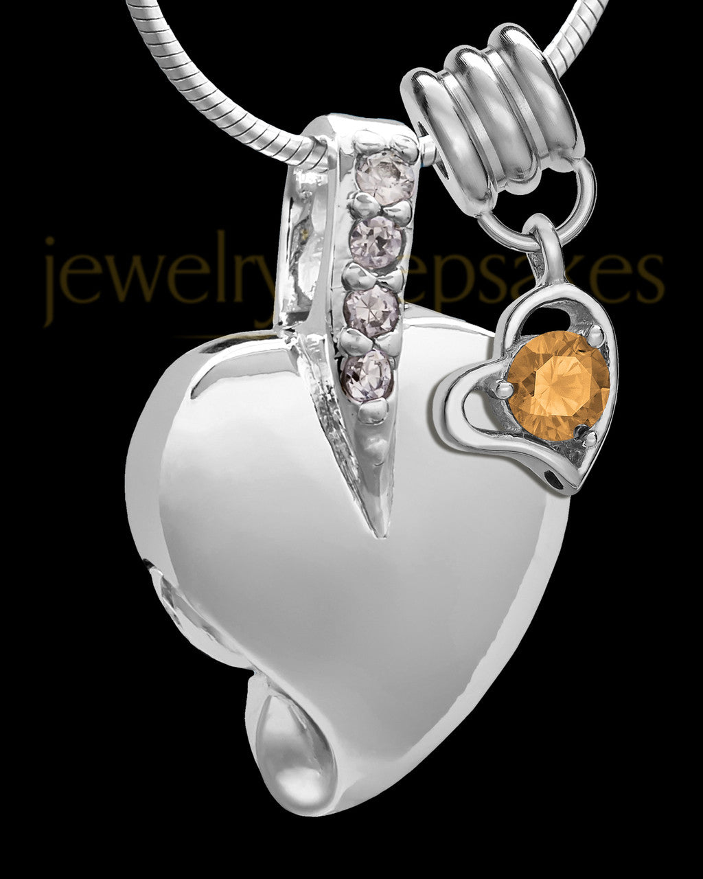 Sterling Silver November Weeping Heart Keepsake Jewelry