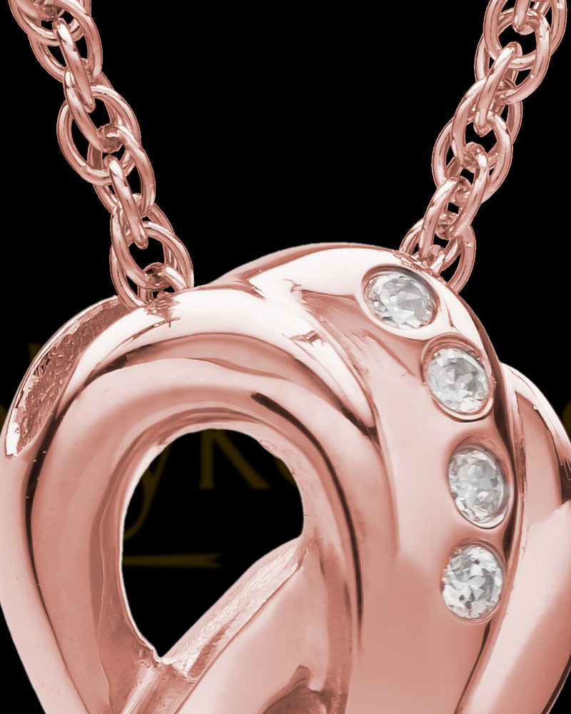 14K Rose Gold and Onxy Infinity Cremation Necklace