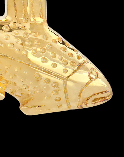 Circling Fish 14K Yellow Gold Memorial Pendant